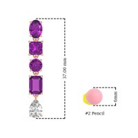 Multi-Shape Dangle 5 Stone Earrings