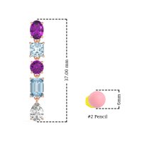 Multi-Shape Dangle 5 Stone Earrings