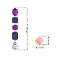 Multi-Shape Dangle 5 Stone Earrings