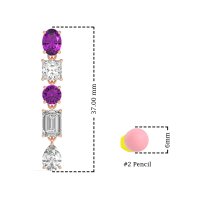 Multi-Shape Dangle 5 Stone Earrings