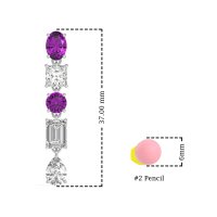 Multi-Shape Dangle 5 Stone Earrings