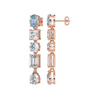 Multi-Shape Dangle 5 Stone Earrings