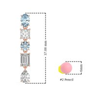 Multi-Shape Dangle 5 Stone Earrings