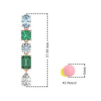 Multi-Shape Dangle 5 Stone Earrings