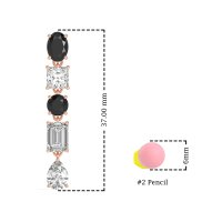 Multi-Shape Dangle 5 Stone Earrings