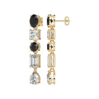 Multi-Shape Dangle 5 Stone Earrings