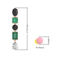Multi-Shape Dangle 5 Stone Earrings
