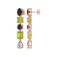 Multi-Shape Dangle 5 Stone Earrings