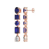Multi-Shape Dangle 5 Stone Earrings