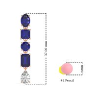 Multi-Shape Dangle 5 Stone Earrings
