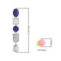 Multi-Shape Dangle 5 Stone Earrings