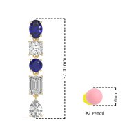 Multi-Shape Dangle 5 Stone Earrings