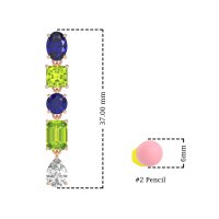 Multi-Shape Dangle 5 Stone Earrings