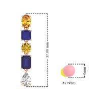 Multi-Shape Dangle 5 Stone Earrings