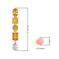 Multi-Shape Dangle 5 Stone Earrings