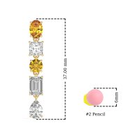 Multi-Shape Dangle 5 Stone Earrings