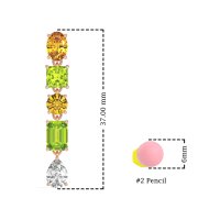 Multi-Shape Dangle 5 Stone Earrings