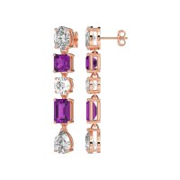 Multi-Shape Dangle 5 Stone Earrings