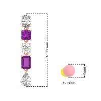 Multi-Shape Dangle 5 Stone Earrings
