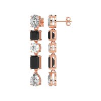 Multi-Shape Dangle 5 Stone Earrings