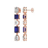 Multi-Shape Dangle 5 Stone Earrings