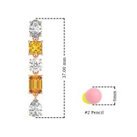 Multi-Shape Dangle 5 Stone Earrings