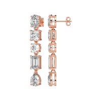 Multi-Shape Dangle 5 Stone Earrings