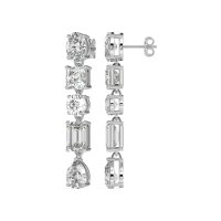 Multi-Shape Dangle 5 Stone Earrings