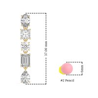 Multi-Shape Dangle 5 Stone Earrings