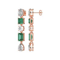 Multi-Shape Dangle 5 Stone Earrings