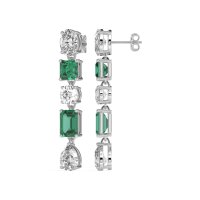 Multi-Shape Dangle 5 Stone Earrings