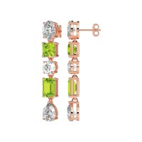 Multi-Shape Dangle 5 Stone Earrings
