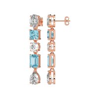 Multi-Shape Dangle 5 Stone Earrings