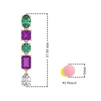 Multi-Shape Dangle 5 Stone Earrings