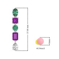 Multi-Shape Dangle 5 Stone Earrings
