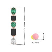 Multi-Shape Dangle 5 Stone Earrings
