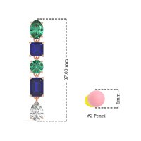 Multi-Shape Dangle 5 Stone Earrings