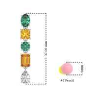 Multi-Shape Dangle 5 Stone Earrings