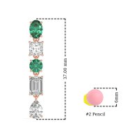 Multi-Shape Dangle 5 Stone Earrings