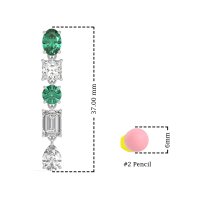 Multi-Shape Dangle 5 Stone Earrings