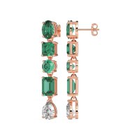 Multi-Shape Dangle 5 Stone Earrings
