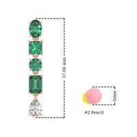 Multi-Shape Dangle 5 Stone Earrings