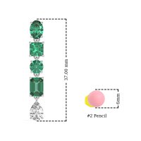 Multi-Shape Dangle 5 Stone Earrings