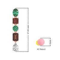 Multi-Shape Dangle 5 Stone Earrings