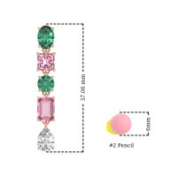 Multi-Shape Dangle 5 Stone Earrings