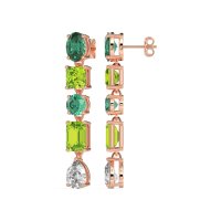 Multi-Shape Dangle 5 Stone Earrings
