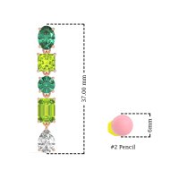 Multi-Shape Dangle 5 Stone Earrings