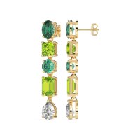 Multi-Shape Dangle 5 Stone Earrings