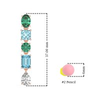 Multi-Shape Dangle 5 Stone Earrings