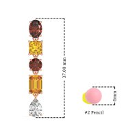 Multi-Shape Dangle 5 Stone Earrings
